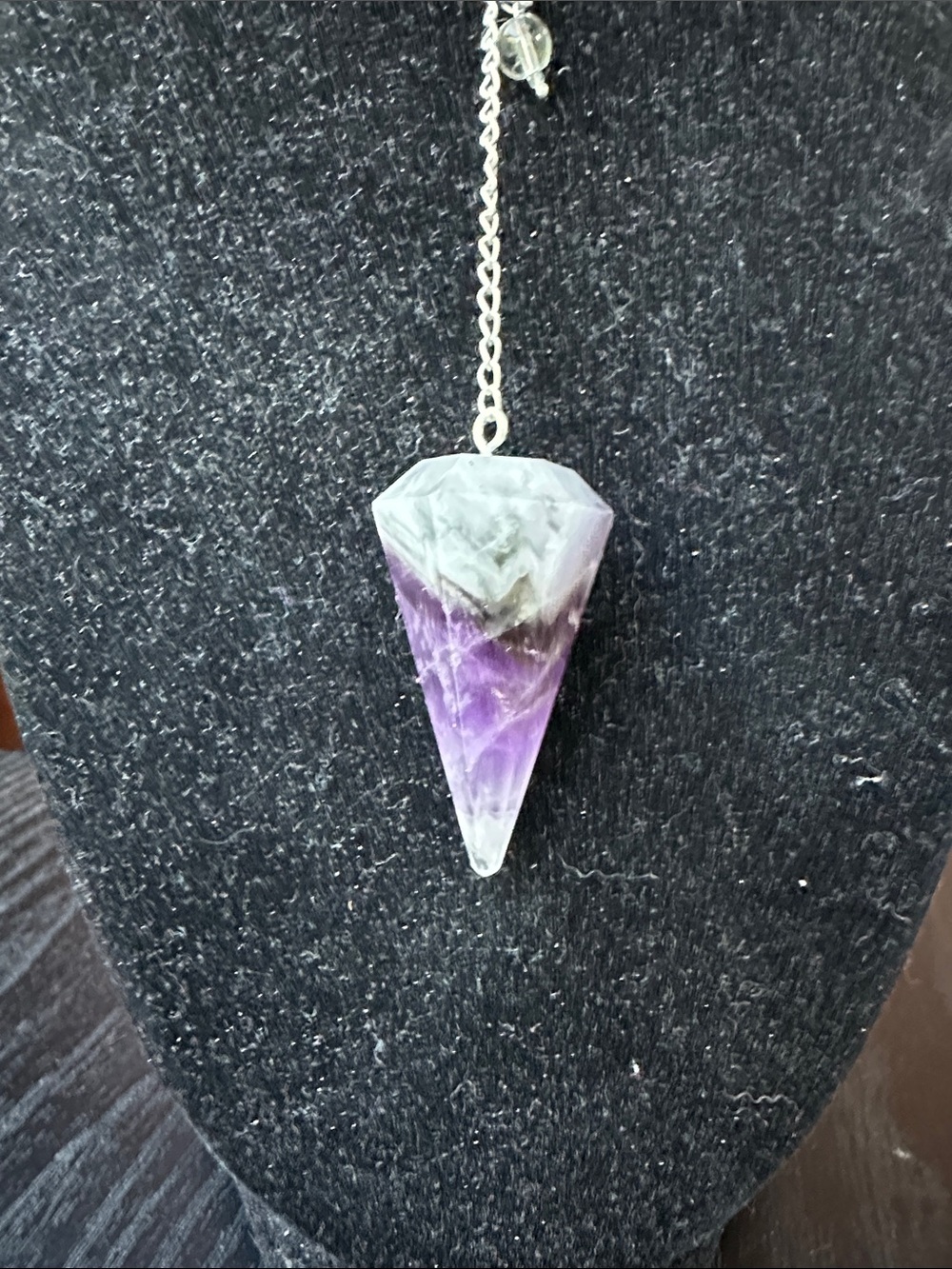 Amethyst Chevron Point Pendant NWOT